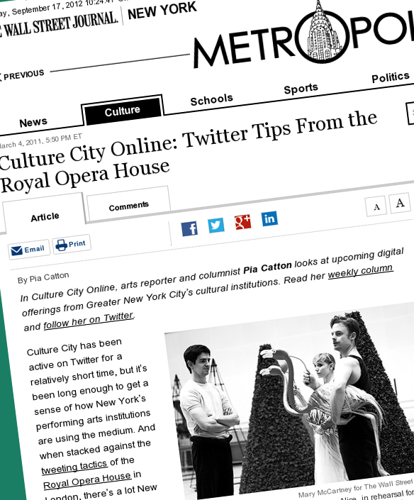 Culture City: Twitter Tips from the ROH Screengrab